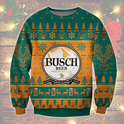 Busch Classic Beer USA Ugly Sweater Christmas, Christmas Ugly Sweater, Christmas Gift, Gift Christmas 2024