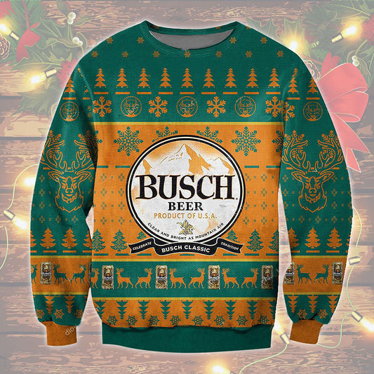 Busch Classic Beer USA Ugly Sweater Christmas, Christmas Ugly Sweater, Christmas Gift, Gift Christmas 2024