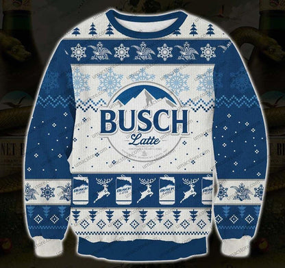 Busch Latte 3D Print Christmas Sweater, Christmas Ugly Sweater, Christmas Gift, Gift Christmas 2024