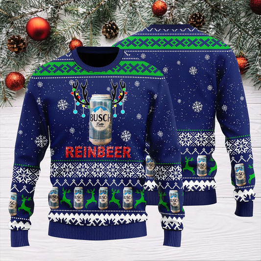 Busch Latte Reinbeer Christmas Sweater, Christmas Ugly Sweater, Christmas Gift, Gift Christmas 2024