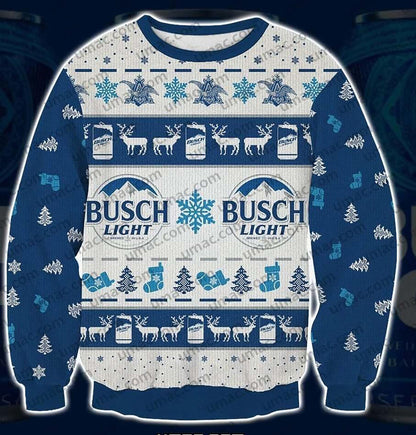 Busch Light 3D Print Christmas Sweater, Christmas Ugly Sweater, Christmas Gift, Gift Christmas 2024