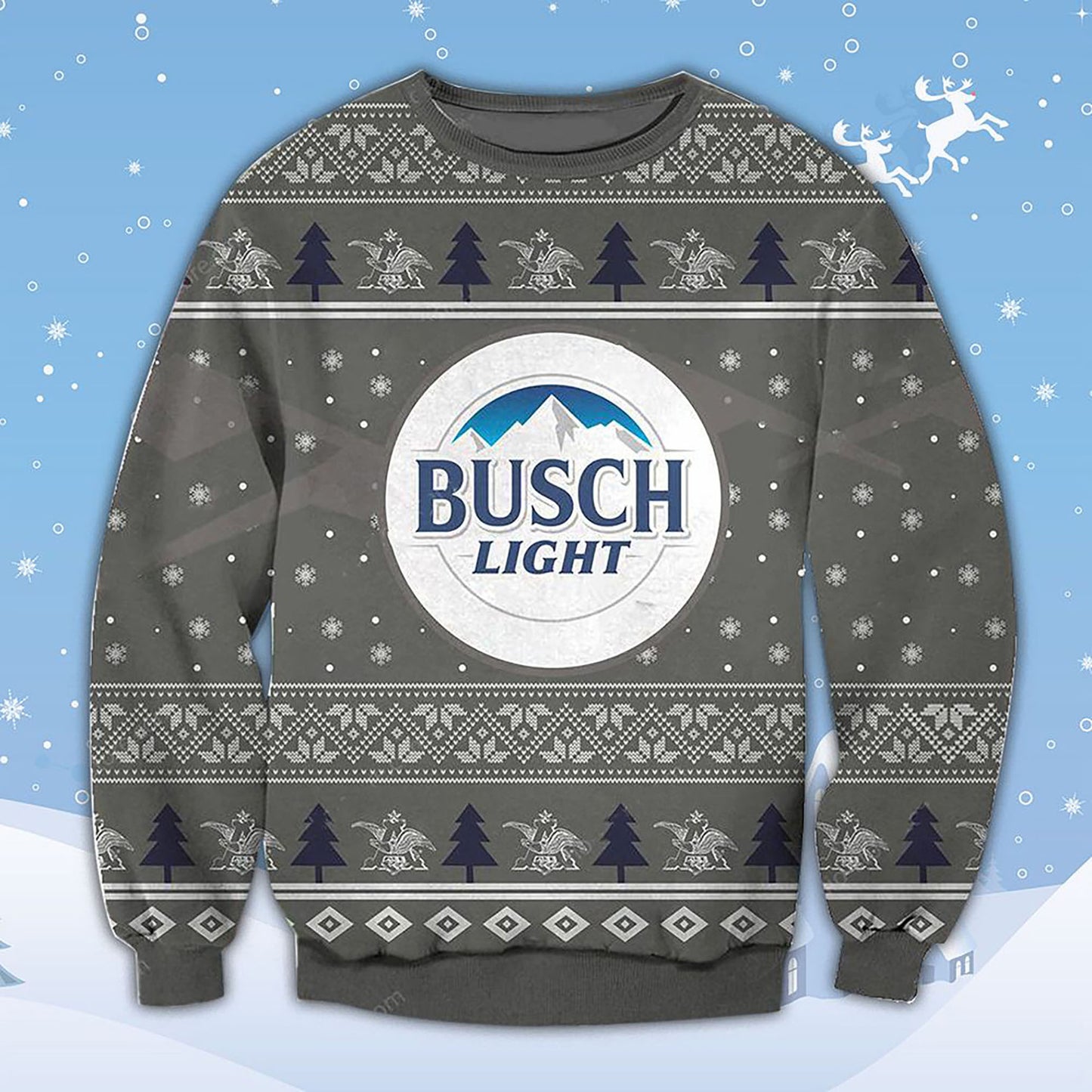 Busch Light Grey Ugly Sweater Christmas, Christmas Ugly Sweater, Christmas Gift, Gift Christmas 2024