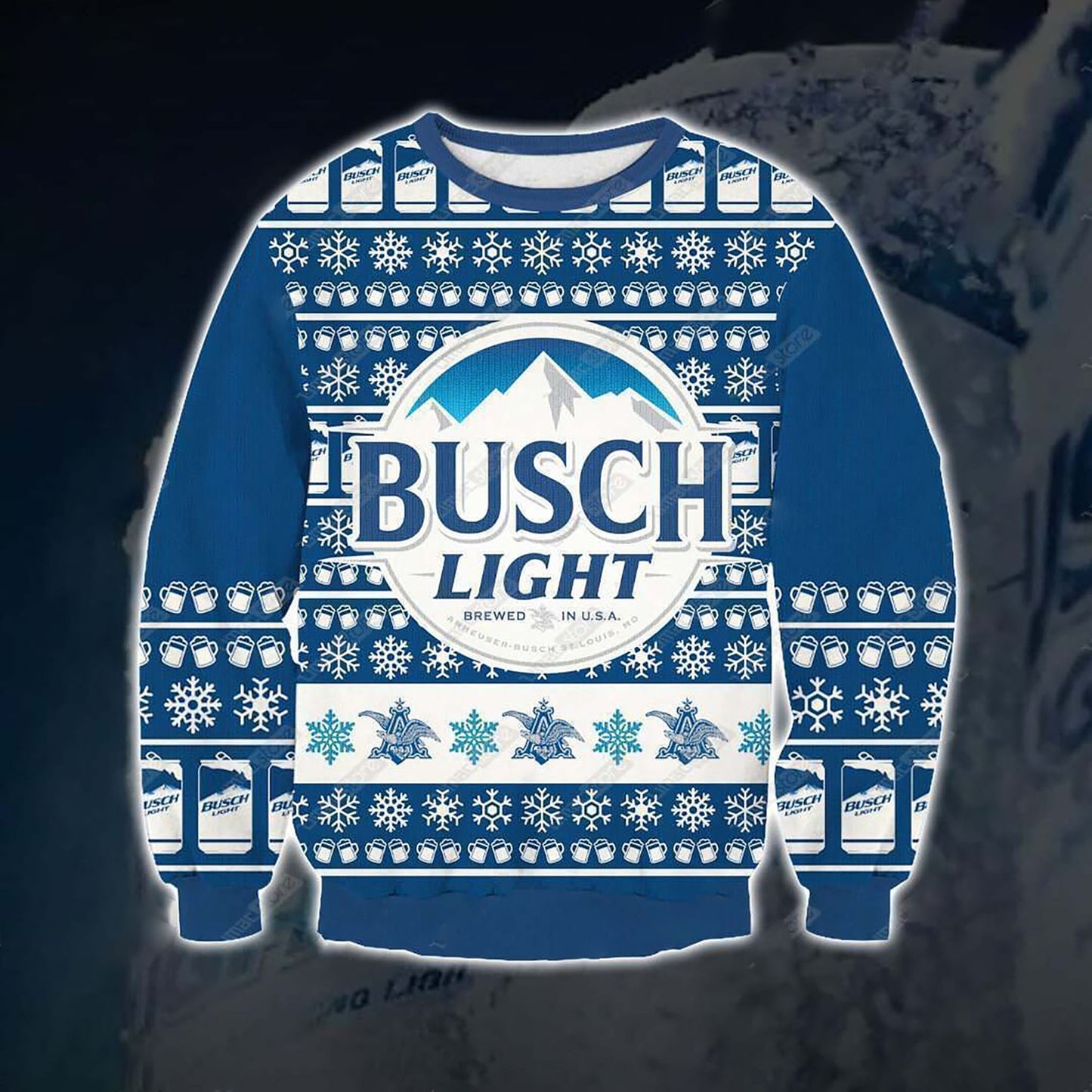 Busch Light beer 3D Print Christmas Sweater, Christmas Ugly Sweater, Christmas Gift, Gift Christmas 2024