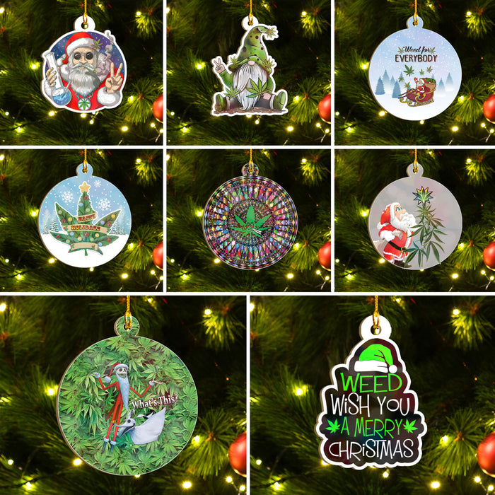 Cannabis Christmas Ornament Set, Merry Kushmas Funny Ornament, Marijuana Leaf Ornament, Funny Christmas Gift Idea