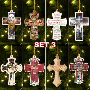 Christmas Begins With Christ Ornaments Set, Jesus Christmas Ornaments Set, Christian Ornament Set Family Gift Idea