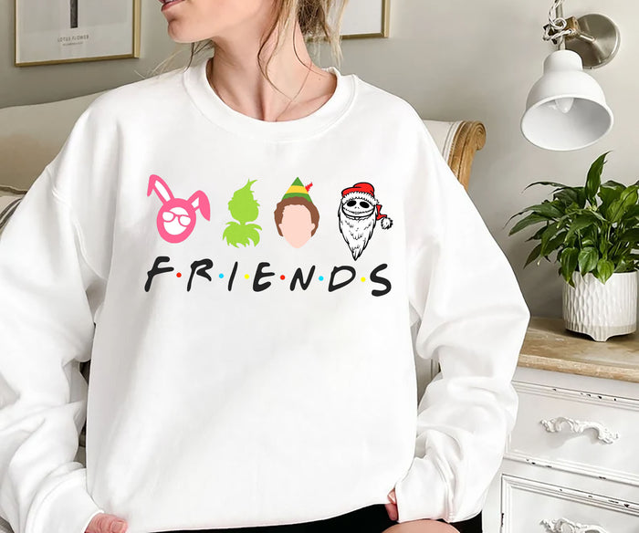 Christmas Sweatshirt, Christmas Friends Sweater, Christmas Party Outfit, Holiday Gifts, Funny Christmas Sweater, Ugly Sweater-1