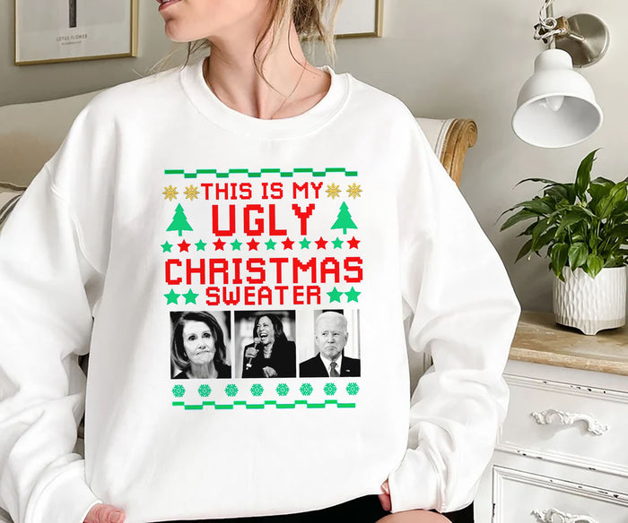 Christmas Ugly Sweater, Funny Christmas Sweatshirt, Biden Ugly Christmas Sweater, Family Christmas Sweatshirt, Xmas Sweatshirt