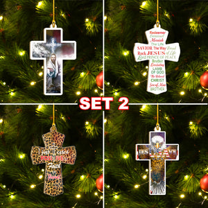 Christmas Begins With Christ Ornaments Set, Jesus Christmas Ornaments Set, Christian Ornament Set Family Gift Idea