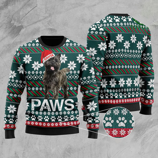 Cairn Terrier Santa Printed Christmas Ugly Sweater, Christmas Ugly Sweater, Christmas Gift, Gift Christmas 2024
