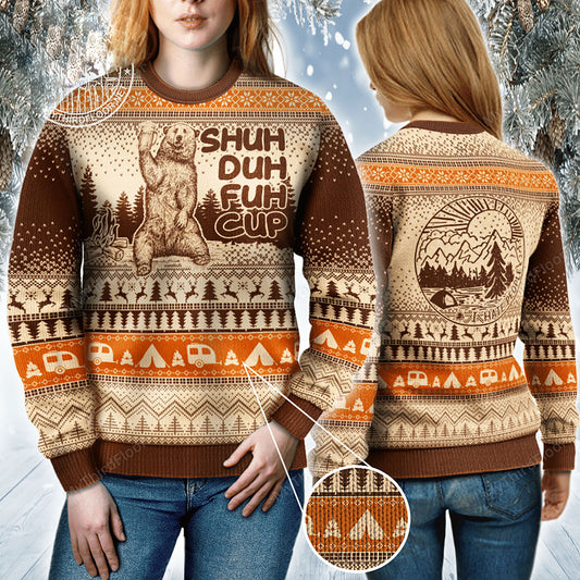 Camping Lovers Christmas Gift Shuh Duh Fuh Cup Sweater, Christmas Ugly Sweater, Christmas Gift, Gift Christmas 2024