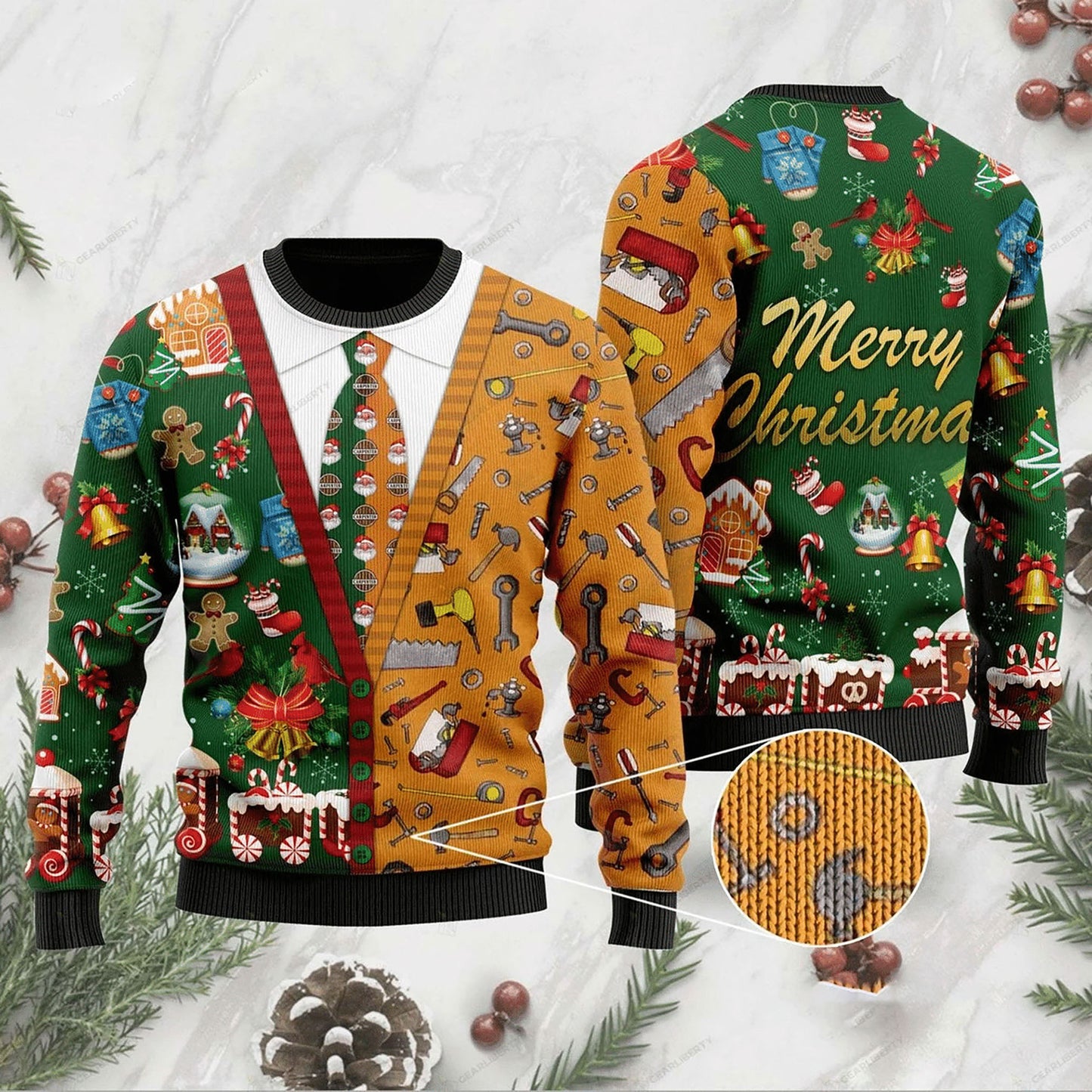 Carpenter Merry Christmas Sweater, Christmas Ugly Sweater, Christmas Gift, Gift Christmas 2024
