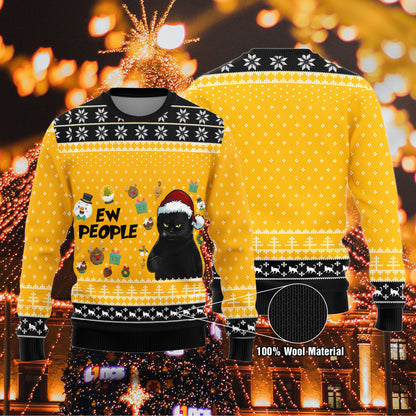 Cat Ew People Pullover, Weihnachtspullover mit Katze, Lustiger Weihnachtspullover, Weihnachtsgeschenkidee für Katzenliebhaber