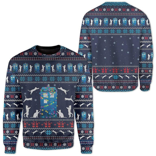 Cat around Police Office Christmas Sweater, Christmas Gift, Gift Christmas 2024