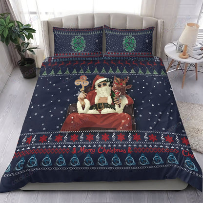 Celtic Bedding Set Gangster Santa with Reindeer Bedroom Set Bedlinen 3D,Bedding Christmas Gift,Bedding Set Christmas