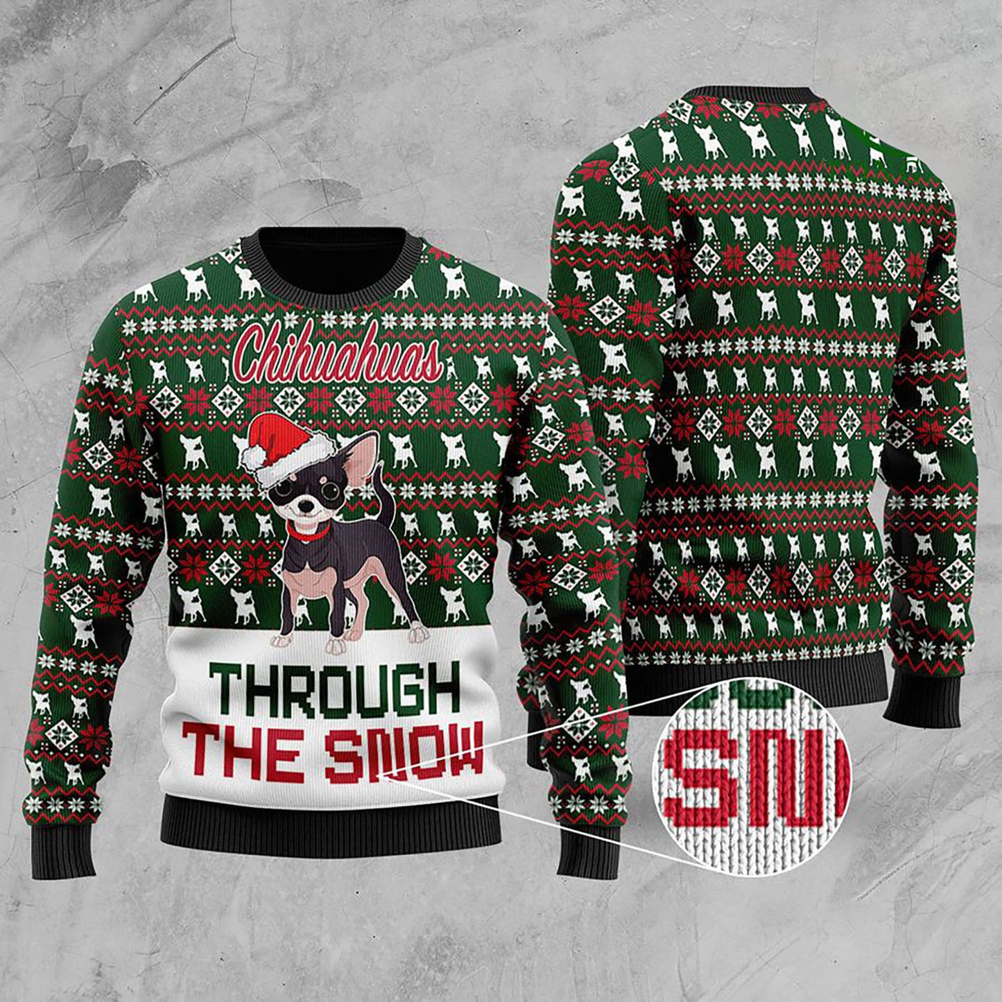 Chihuahuas Through The Snow Christmas Ugly Sweater, Christmas Ugly Sweater, Christmas Gift, Gift Christmas 2024