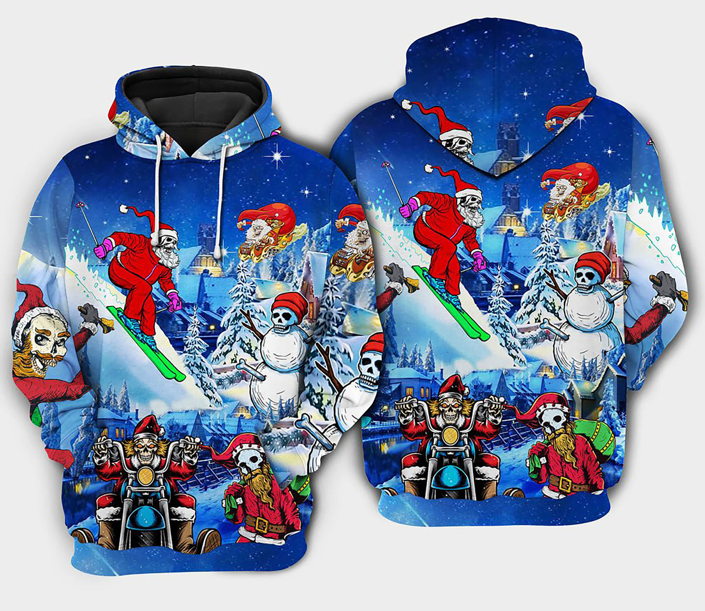 Chrismas With Skull Hoodie 3D Sweater, Christmas Ugly Sweater, Christmas Gift, Gift Christmas 2024