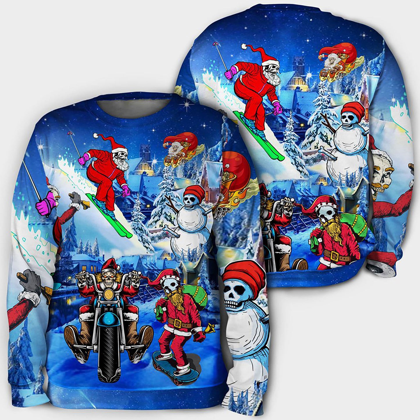 Chrismas With Skull Hoodie 3D Sweater, Christmas Ugly Sweater, Christmas Gift, Gift Christmas 2024