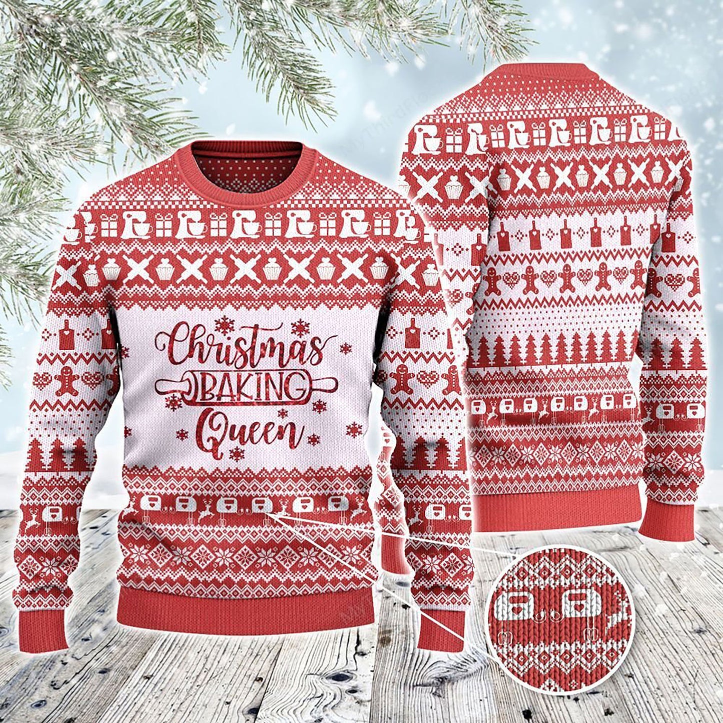 Christmas Baking Queen Baker Gift All Over Print Sweater, Christmas Ugly Sweater, Christmas Gift, Gift Christmas 2024