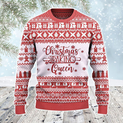 Christmas Baking Queen Baker Gift All Over Print Sweater, Christmas Ugly Sweater, Christmas Gift, Gift Christmas 2024