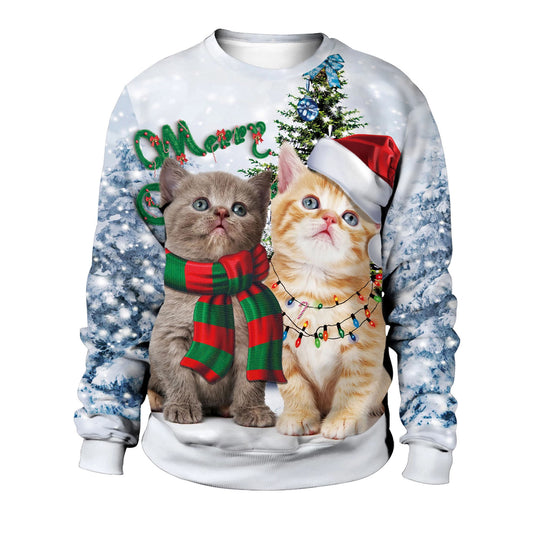 Christmas Cute Cat Pine Tree Sweater, Christmas Ugly Sweater, Christmas Gift, Gift Christmas 2024