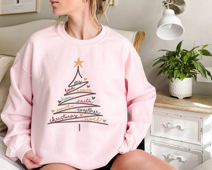 Christmas Tree Sweatshirt, Christmas Sweatshirt for Women, Christmas Crewneck, Pine Tree Sweatshirt, Women Christmas Tee, Winter Sweatshirt