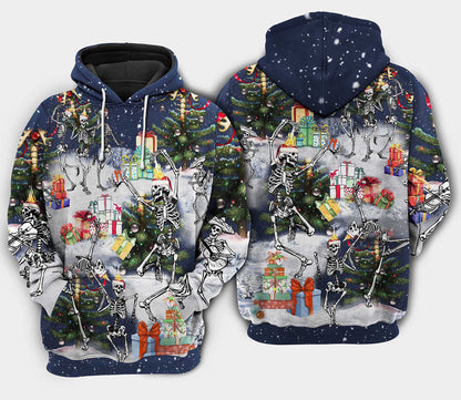 Christmas skull dancing happy Hoodie 3D, Christmas Ugly Sweater, Christmas Gift, Gift Christmas 2024