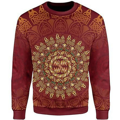 Circle Pattern Ugly Christmas Red Sweater, Christmas Ugly Sweater, Christmas Gift, Gift Christmas 2024