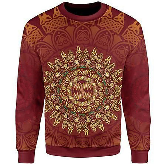Circle Pattern Ugly Christmas Red Sweater, Christmas Ugly Sweater, Christmas Gift, Gift Christmas 2024