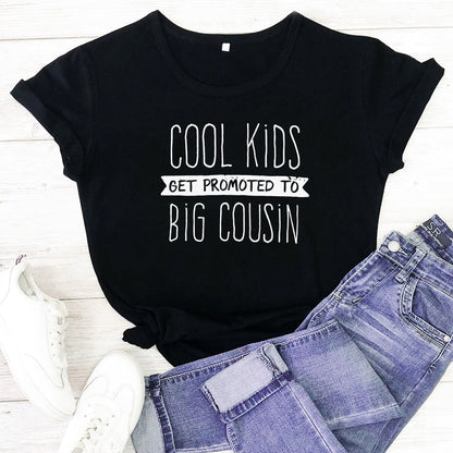 Cooles Kinder-T-Shirt „Get Promoted to Big Cousin“, einteiliges T-Shirt für Jugendliche und Kleinkinder