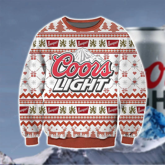 Coors Light 3D Print Christmas Sweater, Christmas Ugly Sweater, Christmas Gift, Gift Christmas 2024