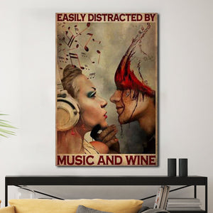 Couple easily distracted by music and wine, Couple Canvas