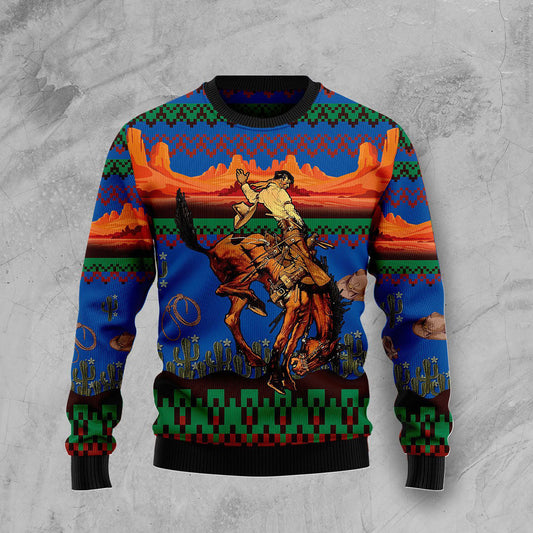 Cowboy Desert cactus Ugly Christmas Sweater, Christmas Ugly Sweater, Christmas Gift, Gift Christmas 2024