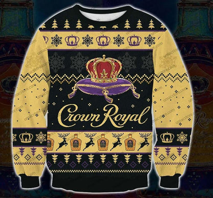 Crown Royal Black 3D Print Christmas Sweater,Christmas Ugly Sweater, Christmas Gift, Gift Christmas 2024