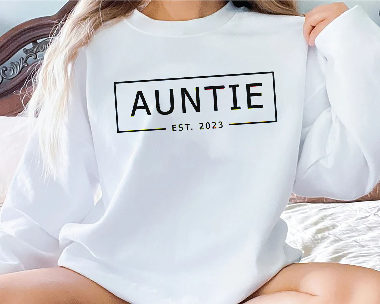 Custom Auntie Est Sweatshirt, First Mothers Day Gift, Personalized Gift, Mom Life Shirt, Mothers Day, Gift for Auntie