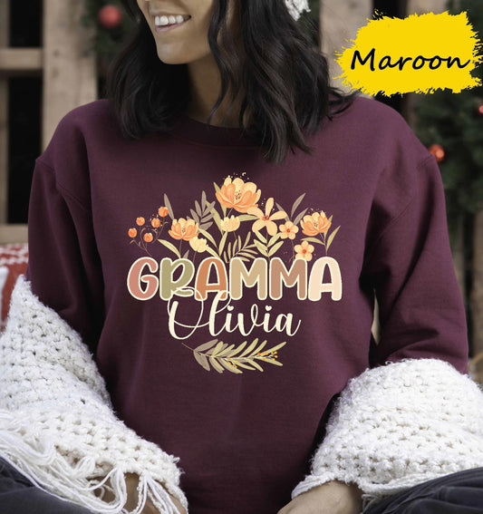 Custom Grandma Sweatshirt, Grandma Heart Sweat, Grandkids Name Shirt, Gift For Grandma, Nana Crewneck, Grandma Hoodie,Grammy Shirt,Nana gift