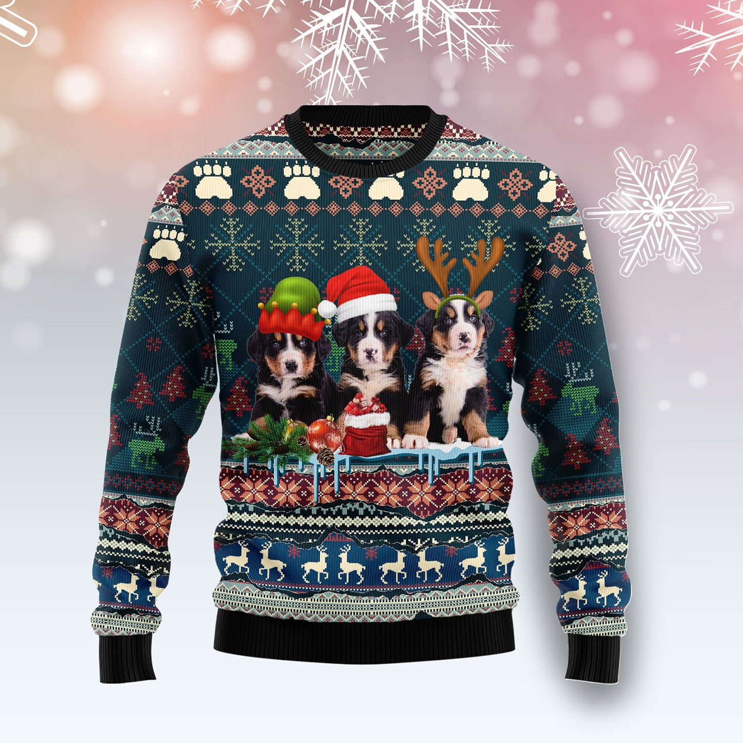 Cute Bernese Mountain Dog Christmas Ugly Christmas, Christmas Ugly Sweater, Christmas Gift, Gift Christmas 2024