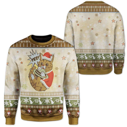 Cute Cat Merry Christmas Sweater, Christmas Ugly Sweater, Christmas Gift, Gift Christmas 2024