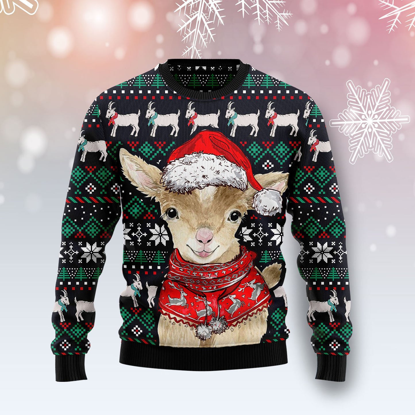 Cute Goat Ugly Christmas Sweater, Christmas Ugly Sweater, Christmas Gift, Gift Christmas 2024