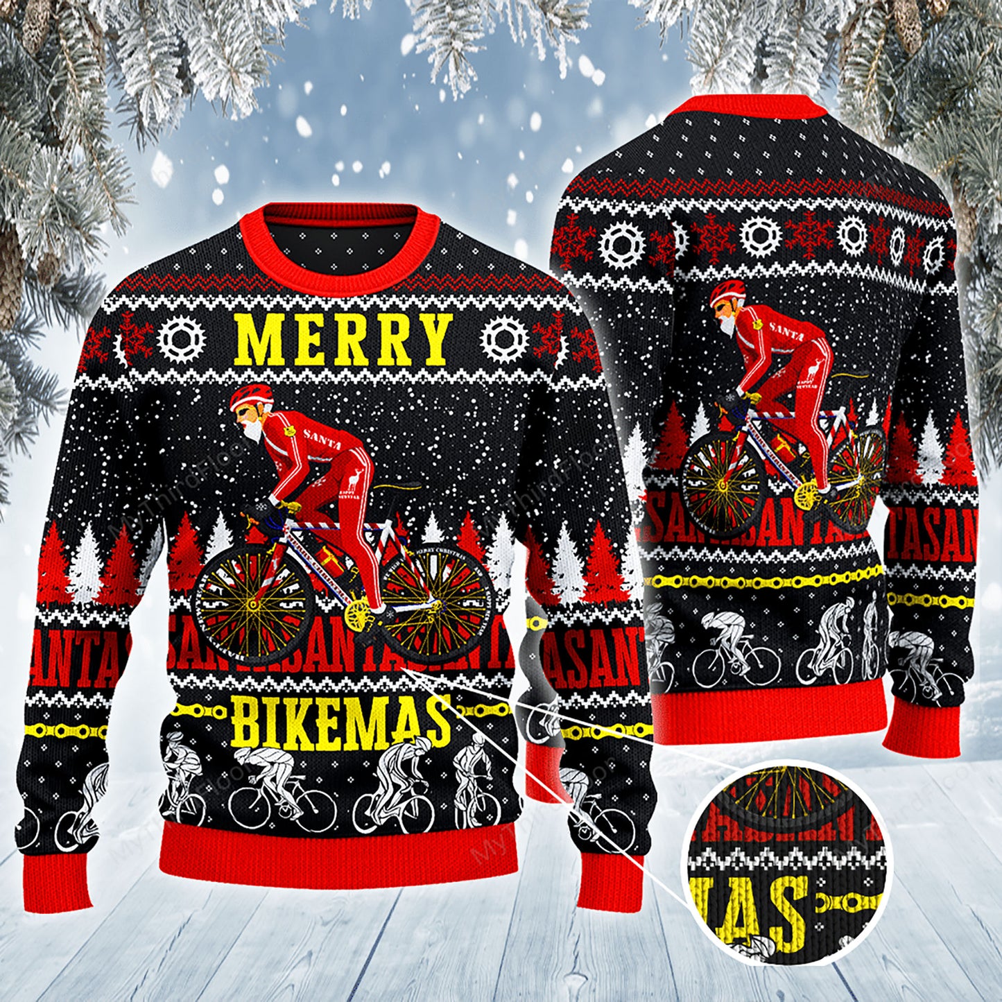 Cycling Lovers Gift Merry Bikemas All Over Print Sweater, Christmas Ugly Sweater, Christmas Gift, Gift Christmas 2024