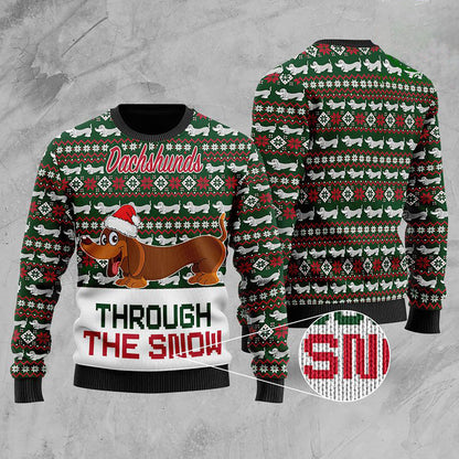 Dachshunds Through The Snow Christmas Ugly Sweater, Christmas Gift, Gift Christmas 2024