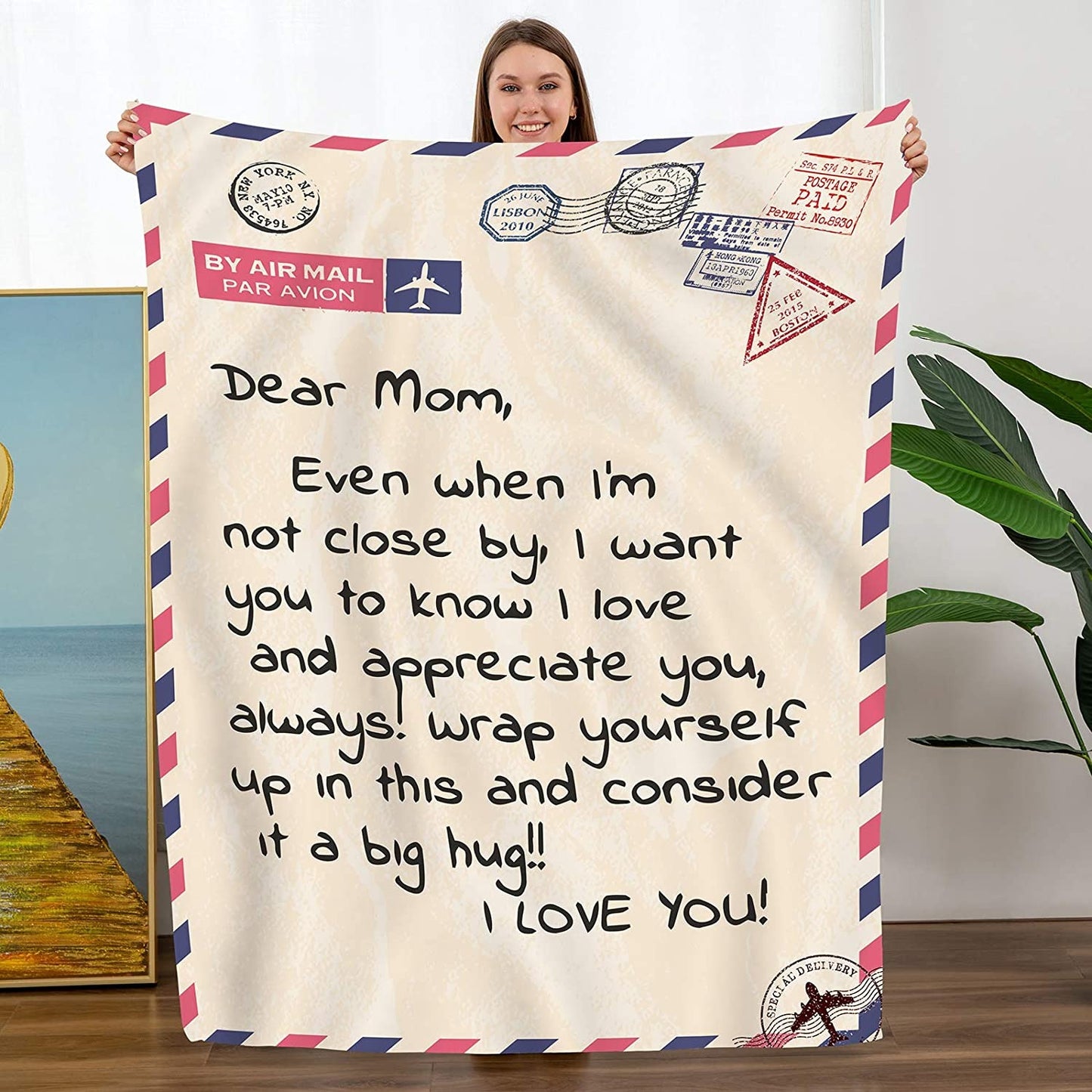 Blanket to My Mom from Daughter Son Gift Christmas Birthday Mother Day's Healing Thoughts Throws