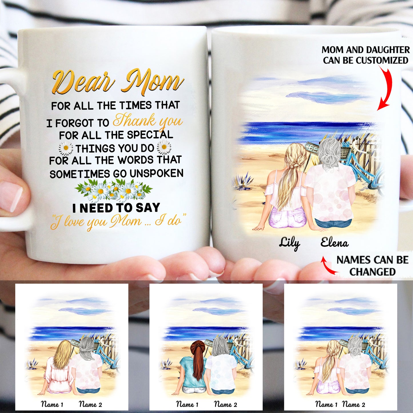 Dear Mom I need to say I love you Mom custom christmas mugs