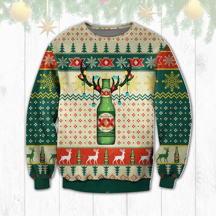 Dos Equis XX Beer Horn Ugly Sweater Christmas, Christmas Ugly Sweater, Christmas Gift, Gift Christmas 2024