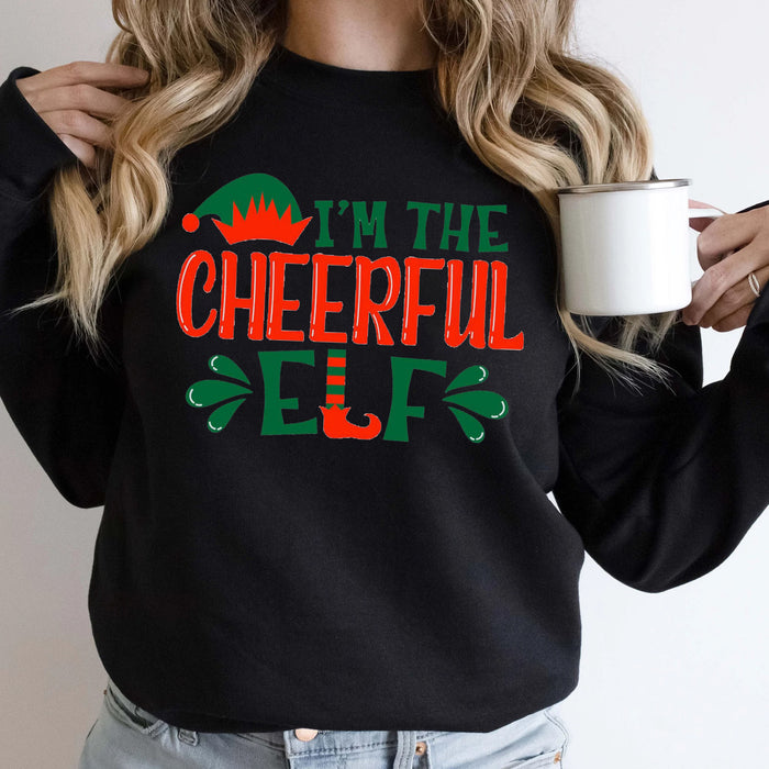 Elf Matching Family Sweatshirt, Matching Family Christmas Sweatshirt, I'm The Cheerful Elf Sweatshirt, Elf Christmas Sweatshirt