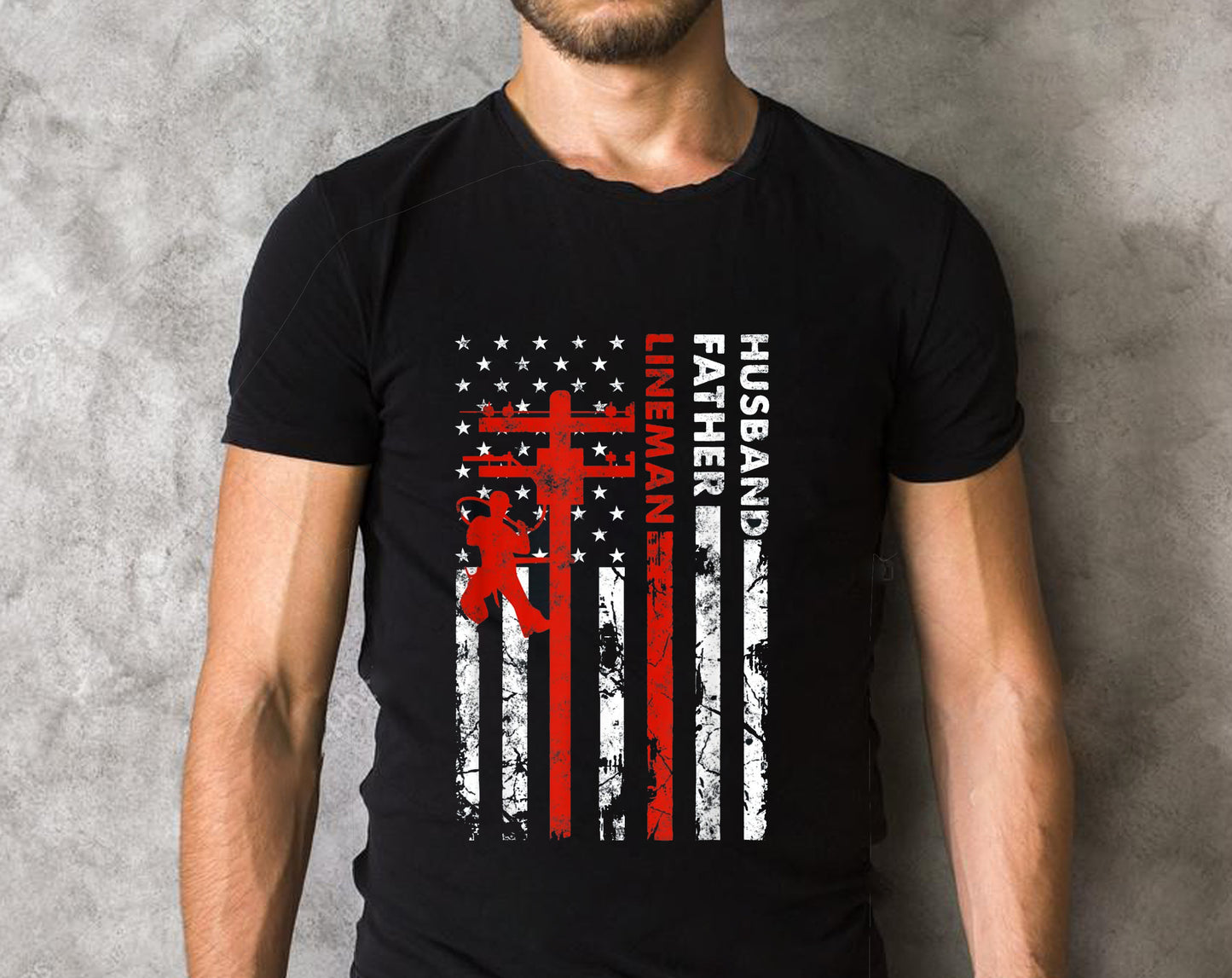 Electric Cable Lineman Husband Father Dad Fathers Day gift T-Shirt