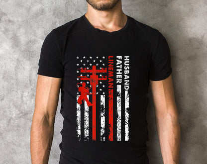 Electric Cable Lineman Husband Father Dad Fathers Day gift T-Shirt