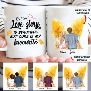 Every love story is beautiful but ours is my favourite custom christmas mugs, personalized gift, couple customized mug gift