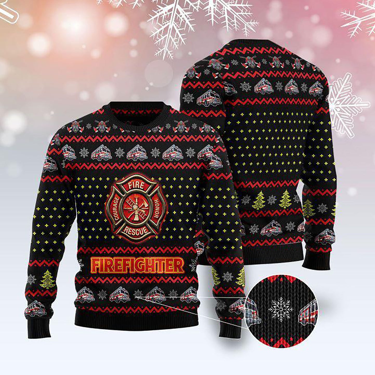 Firefighter Lover Ugly Christmas Sweater, Christmas Ugly Sweater, Christmas Gift, Gift Christmas 2024