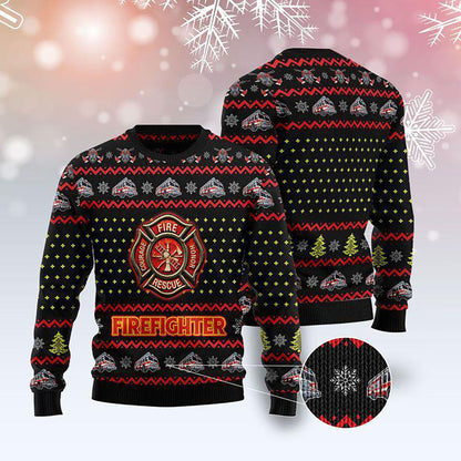 Firefighter Lover Ugly Christmas Sweater, Christmas Ugly Sweater, Christmas Gift, Gift Christmas 2024