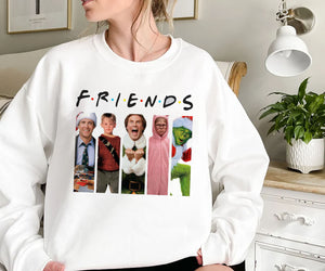 Friends Christmas Sweatshirt, Disney Christmas Sweat Shirt, Friends Hoodie, Christmas Movie Sweater, Trendy Tee, Friends Team Xmas Crewneck